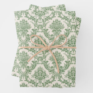Weihnachts-Damaskus-Wrapping Paper Sheets Geschenkpapier Set