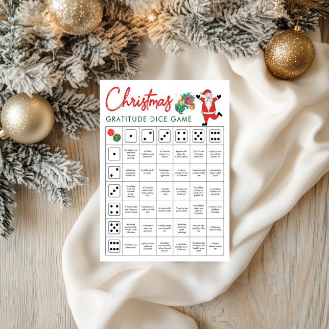 Weihnachts-Dankbarkeits-Würfelspiel | Feiertags-Da (Christmas Gratitude Dice Game | Holiday Gratitude)