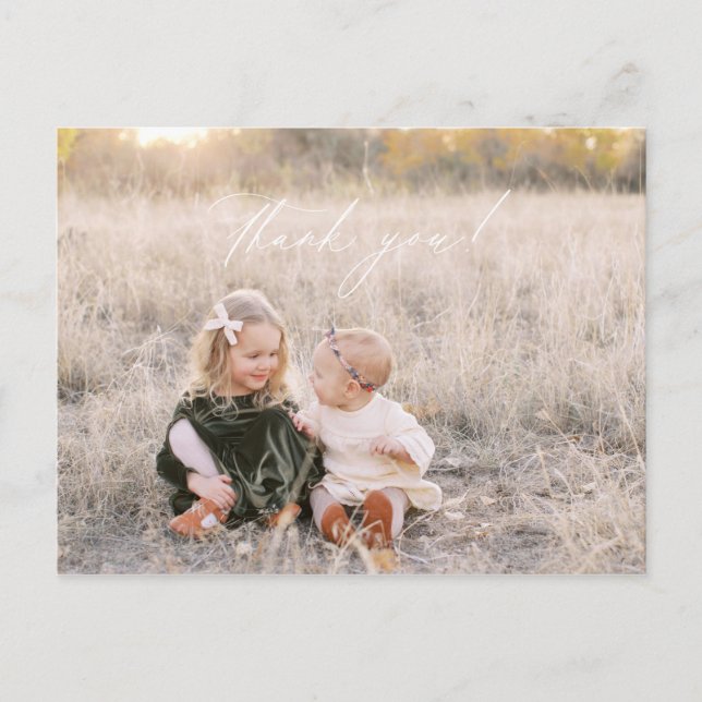 Weihnachts-Dankeschön Foto Postkarte (Vorderseite)