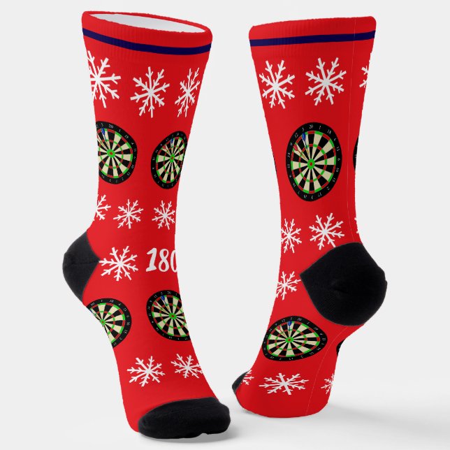 Weihnachts-Dartboards und Schneeflocken Socken (Gewinkelt)