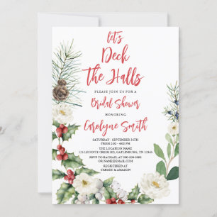 Weihnachts Deck die Hallen Bridal Dusche Einladung