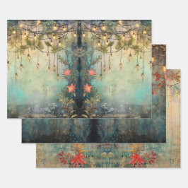 Weihnachts-Dekorationen Geschenkpapier Set