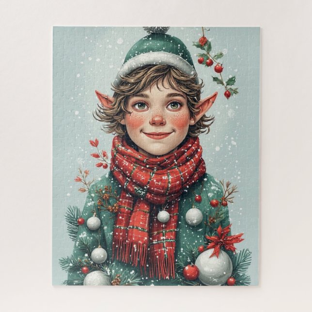 Weihnachts-Dekorations-Elf Puzzle (Vertikal)