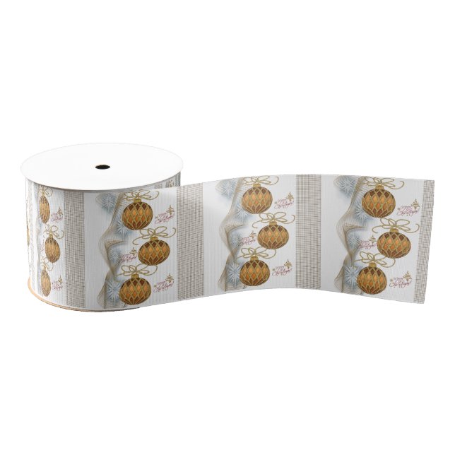 Weihnachts-Dekorationsband, Gold Balls Ripsband (Spule)