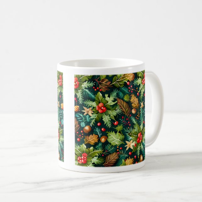 Weihnachts-Dekorative Muster Klassische Tasse, 11  Kaffeetasse (VorderseiteRechts)