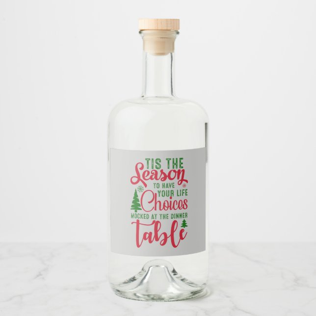 Weihnachts-Designzeit Alkoholflaschenetikett (Vorderseite)