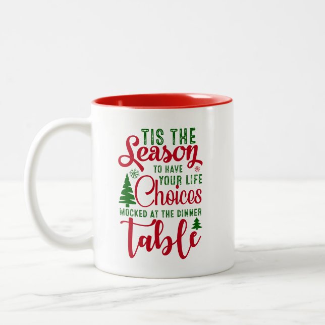 Weihnachts-Designzeit Zweifarbige Tasse (Links)