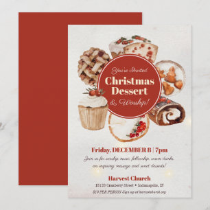 Weihnachts-Dessert-Kirchenparty Feiertagskarte