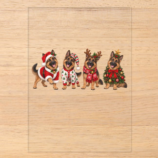 Weihnachts Deutsche Schäferhund Freunde Acryleinladungen