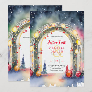 Weihnachts-Dinner-Einladung Festliches Festmahl Einladung