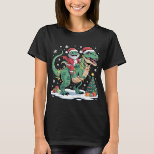 Weihnachts-Dino-Fahrt mit Santa-Echse T-Shirt