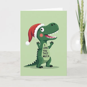 Weihnachts-Dino-I-Love-You-Karte Karte