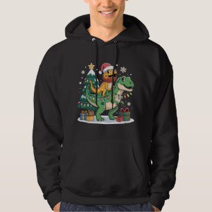 Weihnachts-Dinosaurier-Fahrt mit Santa-Echse Hoodie