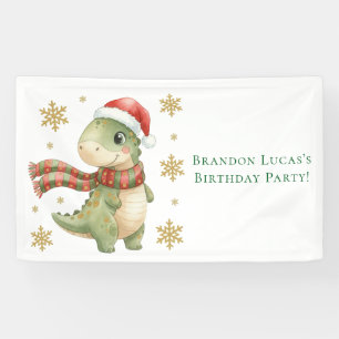 Weihnachts-Dinosaurier-Geburtstagsfeier Banner