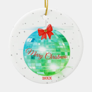 Weihnachts Disco Ball Merry Spaß Gruß Keramik Ornament
