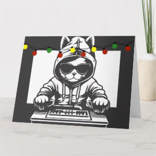 WEIHNACHTS-DJ-KATZE-GRUßKARTE DANKESKARTE