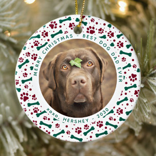 Weihnachts-DOG-VATER Personalisieren Sie Pet Foto  Keramik Ornament