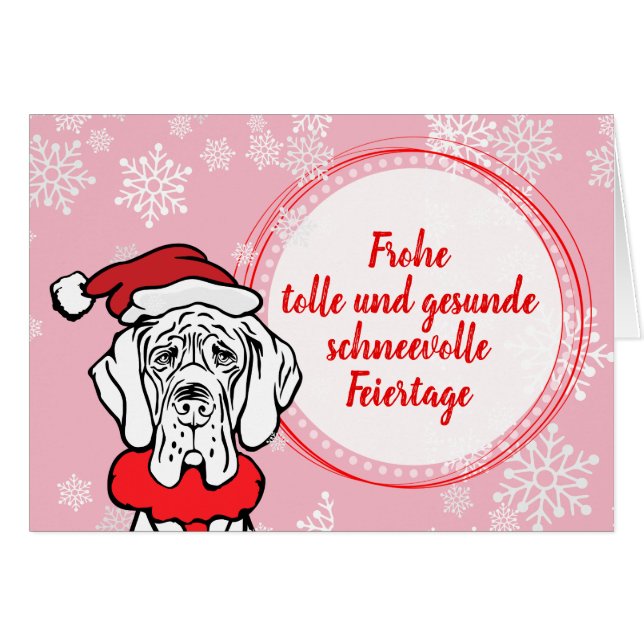 Weihnachts-Dogge-Karten-Muster (Vorderseite (Horizontal))