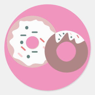Weihnachts-Donuts Streusel Bäckerei Frohe Weihnac Runder Aufkleber