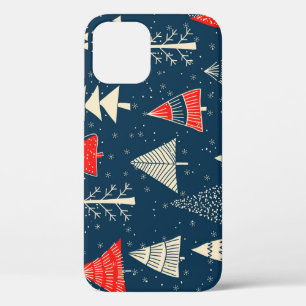 Weihnachts-Doodle-Bäume, nahtloses Wintermuster. Case-Mate iPhone Hülle