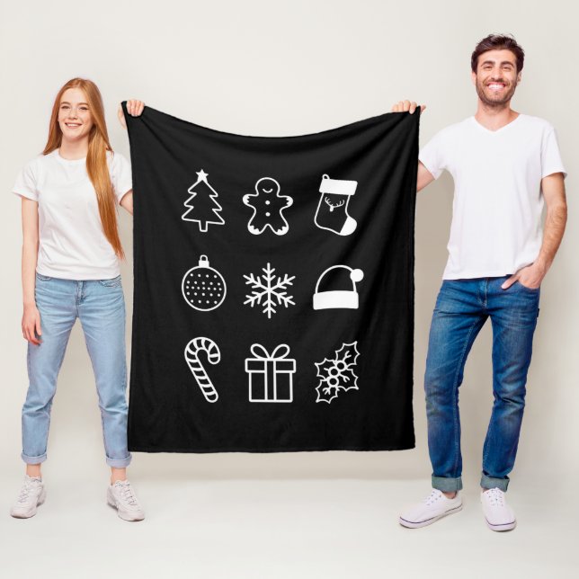 Weihnachts Doodle Gingerbret Tree Candy Xmas Fleecedecke (Beispiel)