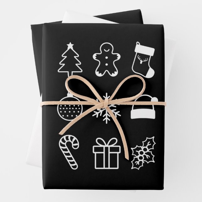 Weihnachts Doodle Gingerbret Tree Candy Xmas Geschenkpapier Set (Beispiel)