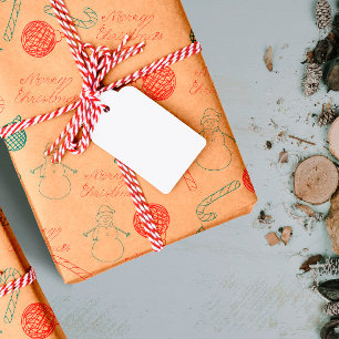 Weihnachts-Doodle-Muster Schneemänner, Bäume & S Geschenkpapier Set