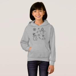 Weihnachts Doodles Snowman Funny Black and White H Hoodie