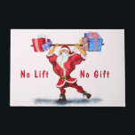 Weihnachts-Doormat Bodybuilder Weihnachtsmann mit  Fußmatte<br><div class="desc">Bodybuilder Santa Claus mit Weihnachtsgeschenken - Fun Cartoon Gemälde Funny Collection - Wählen / Fügen Sie Ihren einzigartigen Text / Name / Farbe - Make Your Special Gift - Neu formatieren und verschieben oder entfernen und hinzufügen / Elemente / Text mit Anpassungs-Tool ! Malerei und Design von MIGNED. Bitte schauen...</div>