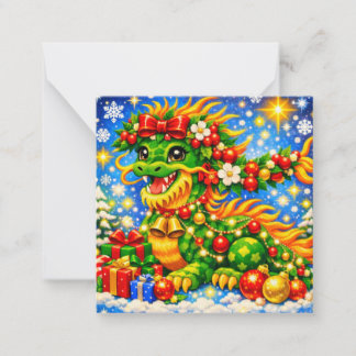Weihnachts-Drache★  Mitteilungskarte