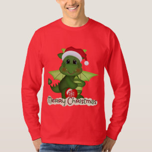 Weihnachts-Dragon Holiday Cartoon T - Shirt