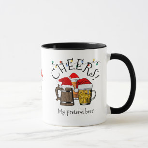 Weihnachts-DREI BIERS CHEERS Monogramm Tasse