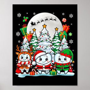 Weihnachts Drei Santa Rentiere Elf Th Zahnarzt Poster