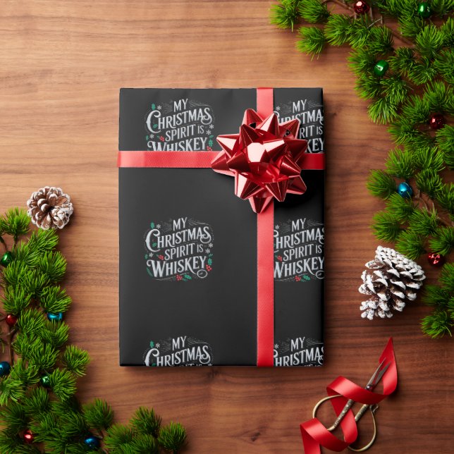 Weihnachts Drink Whiskey Liebhaber Drinker Sprichw Geschenkpapier (Feiertagsgeschenk)