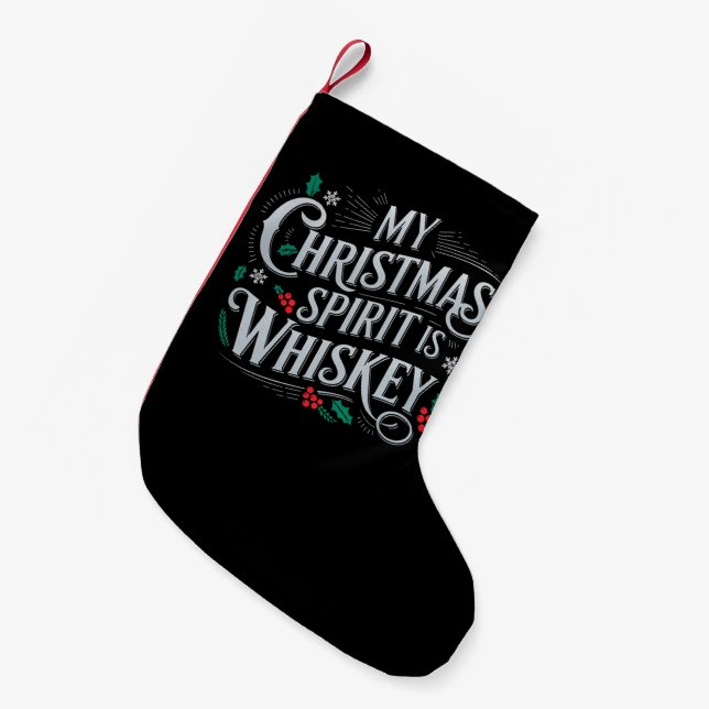 Weihnachts Drink Whiskey Liebhaber Drinker Sprichw Kleiner Weihnachtsstrumpf (Vorderansicht (hängend))