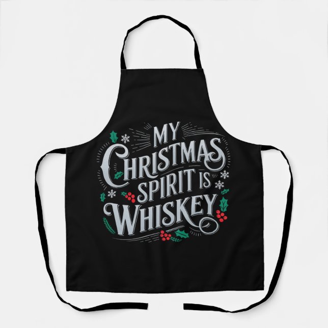 Weihnachts Drink Whiskey Liebhaber Drinker Sprichw Schürze (Vorderseite)