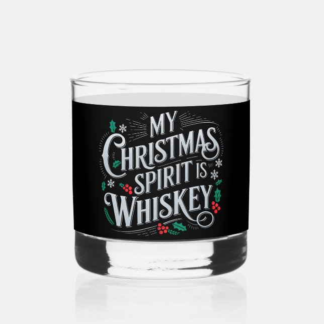 Weihnachts Drink Whiskey Liebhaber Drinker Sprichw Whiskyglas (Rückseite)