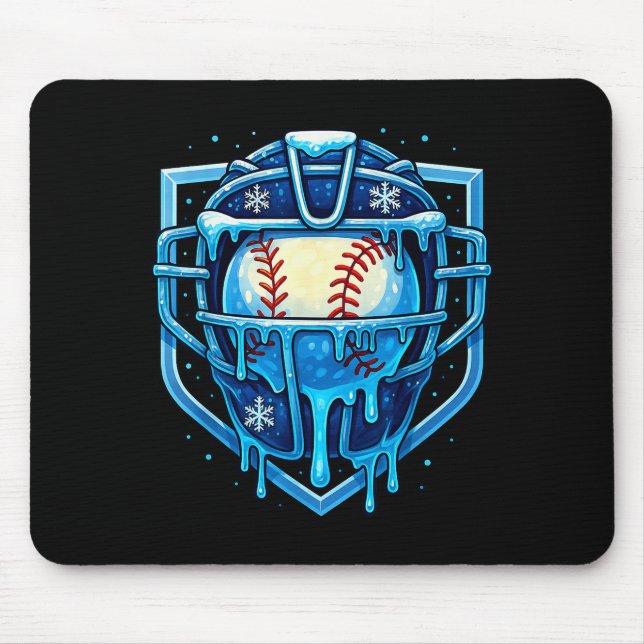 Weihnachts-Drip-Baseball-Fangmaske Eiscreme-Tropfe Mousepad (Vorne)