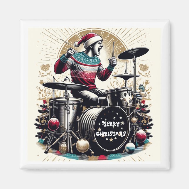 Weihnachts-Drummer-Kühlschrankmagnet Magnet (Vorne)
