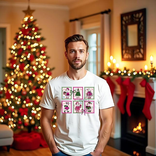 Weihnachts-Dummer-Gans-Vintage-Stempel T-Shirt (Von Creator hochgeladen)