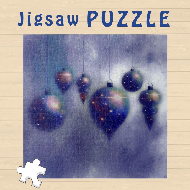 Weihnachts-Dunkelblau hängende Bausteine Gemälde - Puzzle (Von Creator hochgeladen)