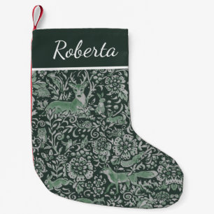 Weihnachts Dunkelgrüner Wald Tierwald Custom Kleiner Weihnachtsstrumpf