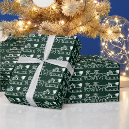 Weihnachts dunkelkiefer grün Weihnachtsmann niedli Geschenkpapier