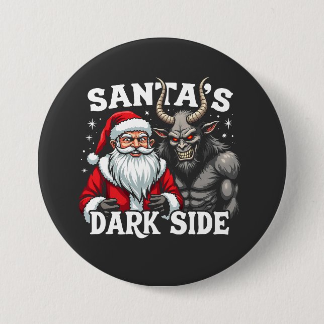 Weihnachts-Dunkle Seite Weihnachtsbäumkrampus Button (Vorderseite)