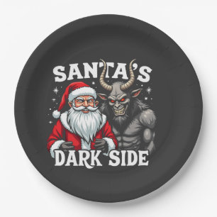 Weihnachts-Dunkle Seite Weihnachtsbäumkrampus Pappteller