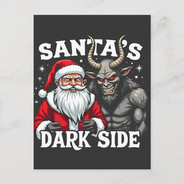 Weihnachts-Dunkle Seite Weihnachtsbäumkrampus Postkarte (Vorderseite)