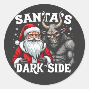 Weihnachts-Dunkle Seite Weihnachtsbäumkrampus Runder Aufkleber