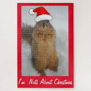 Weihnachts-Eichhörnchen mit Santa-Hut Puzzle