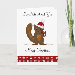 Weihnachts-Eichhörnchen mit süßer Aufschrift Feiertagskarte