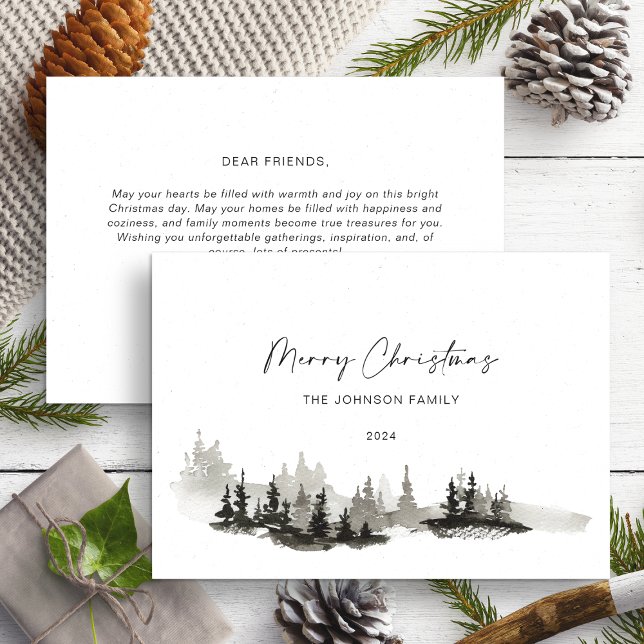 Weihnachts-einfarbige Winterlandschaft Non-Foto Feiertagskarte (Von Creator hochgeladen)